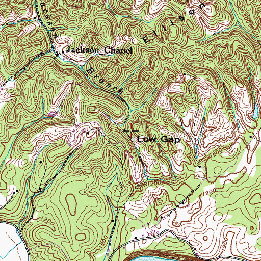 Topographic Map of Low Gap, TN