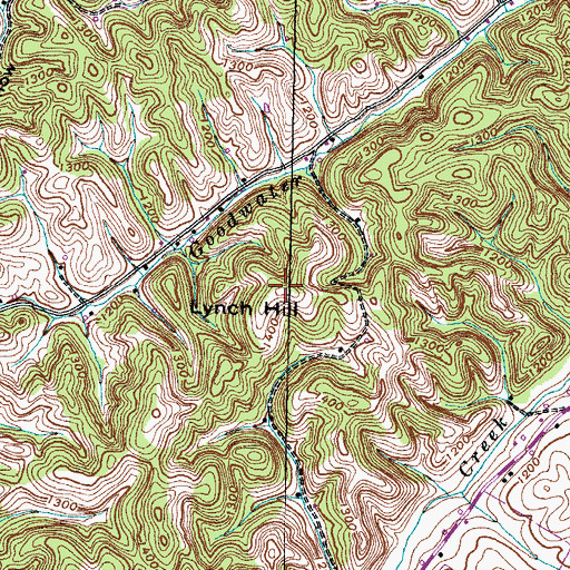 Topographic Map of Lynch Hill, TN