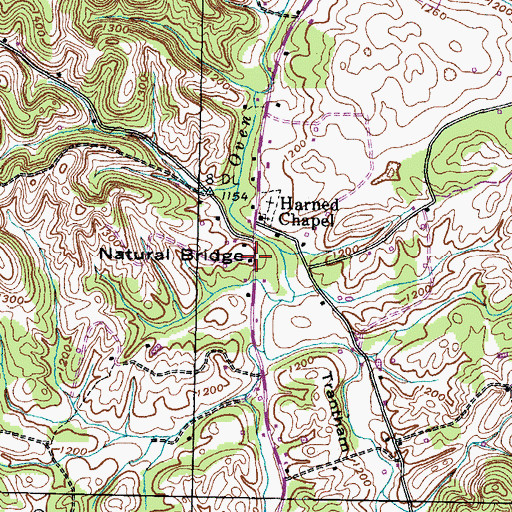 Topographic Map of Big Oven, TN