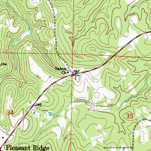 Topographic Map of Ridge Hunting Club, AL