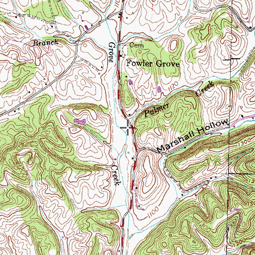 Topographic Map of Palmer Creek, TN