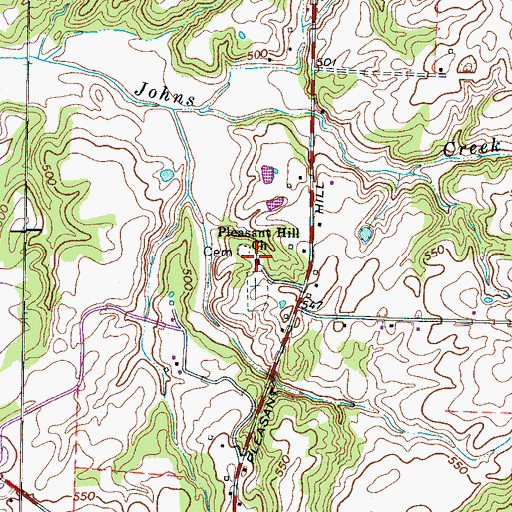 Topographic Map of Pleasant Hill Church, TN