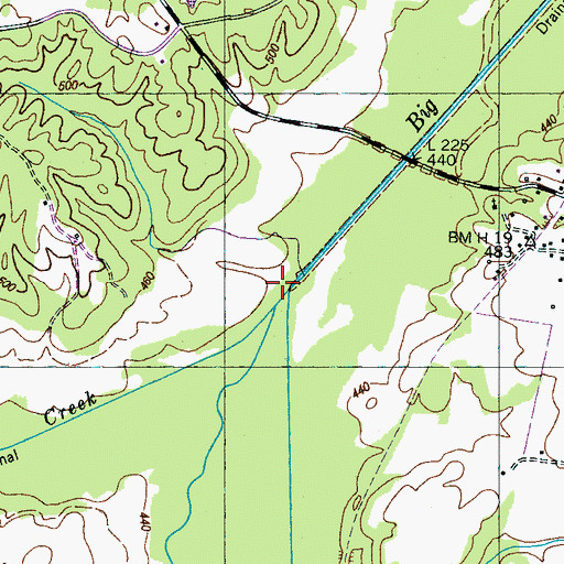 Topographic Map of Roan Creek, TN
