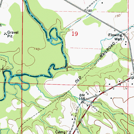 Topographic Map of Richardsons Bridge (historical), AL