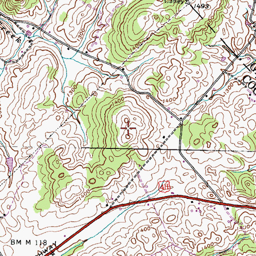 Topographic Map of The Knobs, TN
