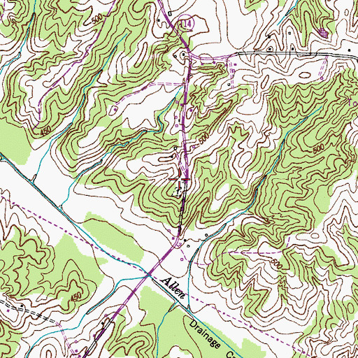 Topographic Map of Pisgah Church (historical), TN