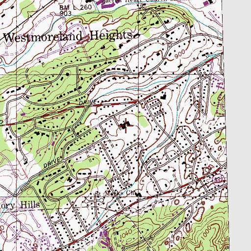 Topographic Map of First Cumberland Presbyterian Church, TN