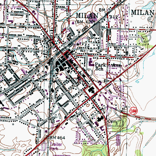 Topographic Map of First United Methodist Church, TN