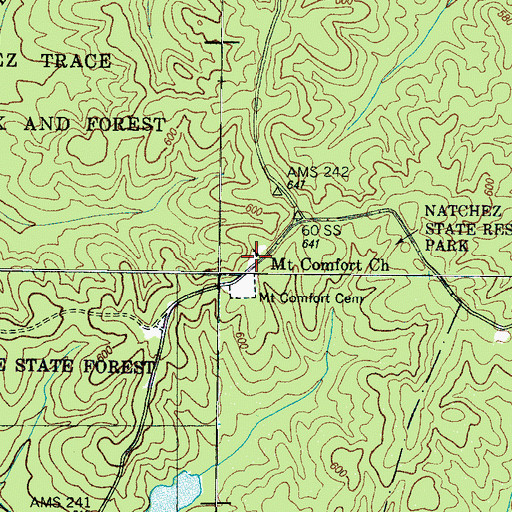 Topographic Map of Mount Comfort Missionary Baptist Church, TN