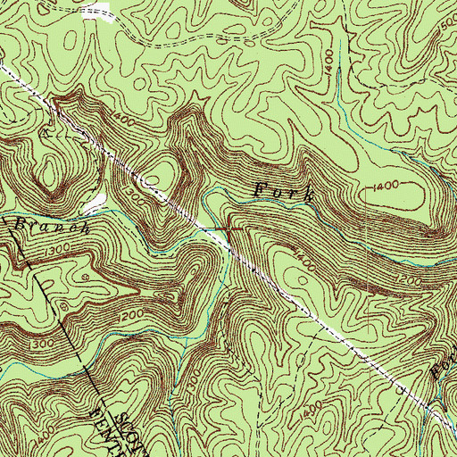 Topographic Map of Black House Branch, TN