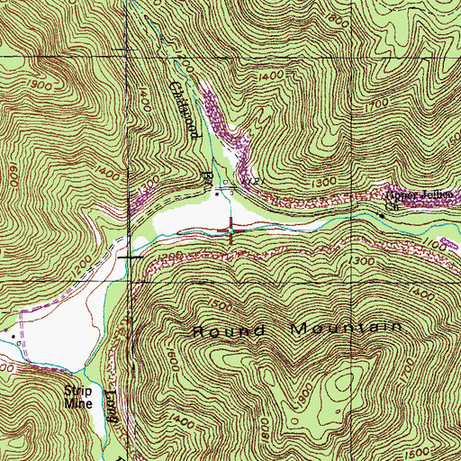 Topographic Map of Chitwood Branch, TN