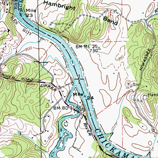 Topographic Map of Chatata Creek, TN