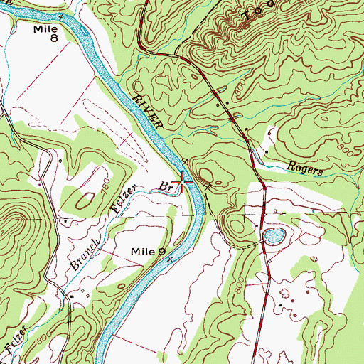 Topographic Map of Fetzer Branch, TN