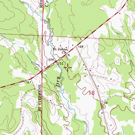 Topographic Map of Saint Johns School (historical), AL