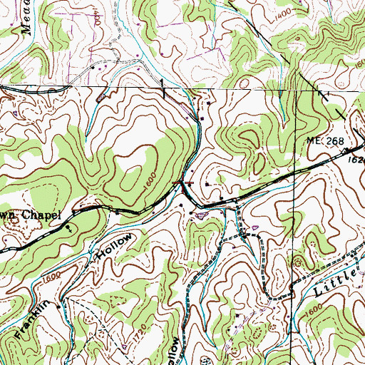 Topographic Map of Franklin Hollow, TN