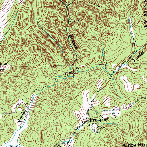 Topographic Map of Gay Branch, TN