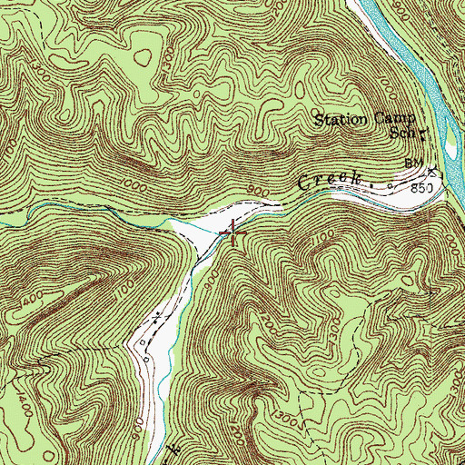 Topographic Map of Laurel Fork, TN