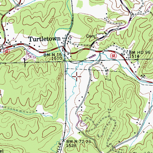 Topographic Map of Negro Creek, TN