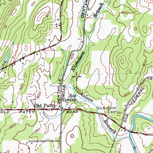 Topographic Map of Nicholson Branch, TN