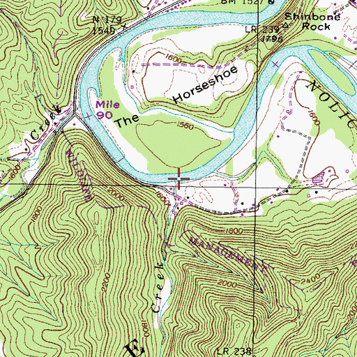 Topographic Map of Patty Creek, TN