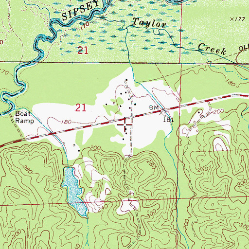 Topographic Map of Saint Pauls Church, AL