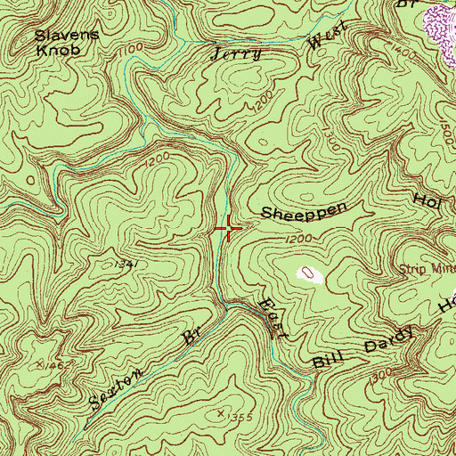 Topographic Map of Sheeppen Hollow, TN