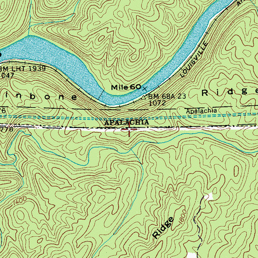 Topographic Map of Shinbone Ridge, TN