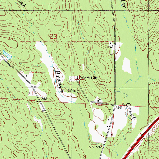 Topographic Map of Salem School (historical), AL