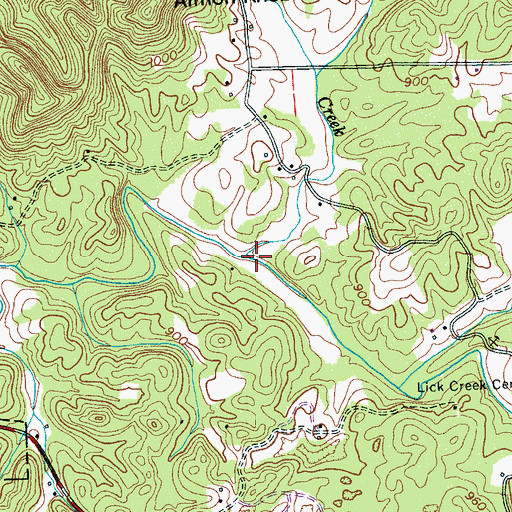 Topographic Map of Shoal Creek, TN