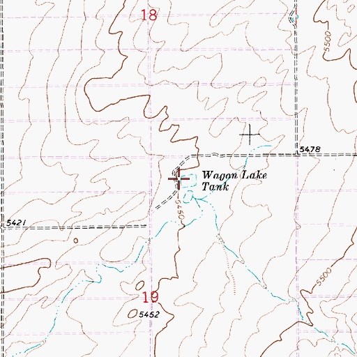 Topographic Map of Wagon Lake Tank, AZ