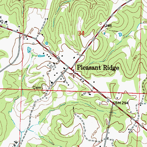 Topographic Map of Shiloh School (historical), AL