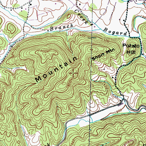Topographic Map of Short Mountain, TN