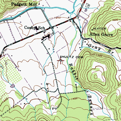 Topographic Map of Shultz Cemetery, TN