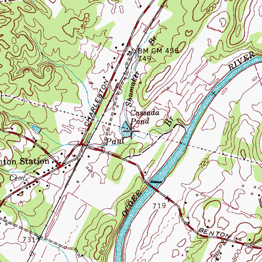 Topographic Map of Shumaker Branch, TN