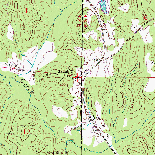 Topographic Map of Shiloh School (historical), AL