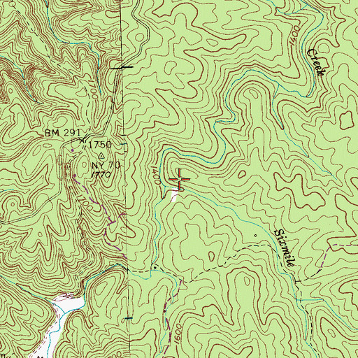 Topographic Map of Sixmile Creek, TN