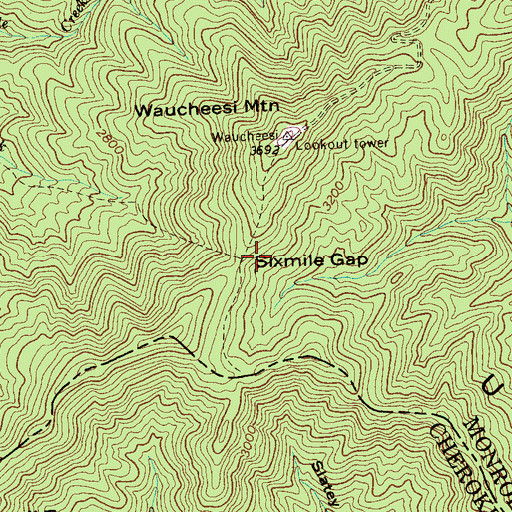 Topographic Map of Sixmile Gap, TN