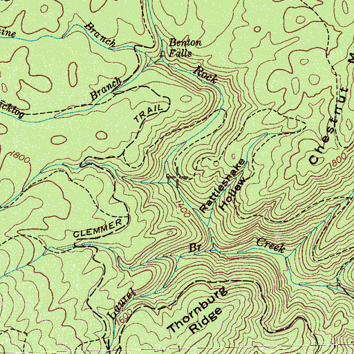 Topographic Map of Slickrock Branch, TN