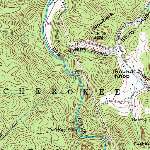 Topographic Map of Slide Hollow, TN