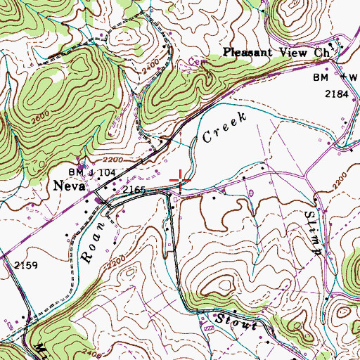 Topographic Map of Slimp Branch, TN