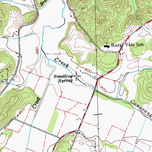 Topographic Map of Smalling Spring, TN