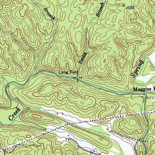 Topographic Map of Smith Branch, TN