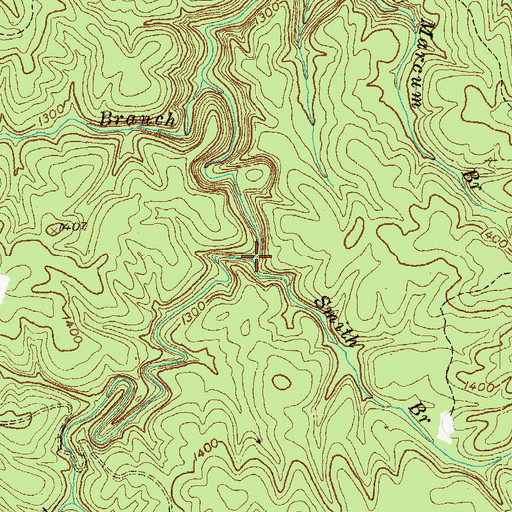 Topographic Map of Smith Branch, TN