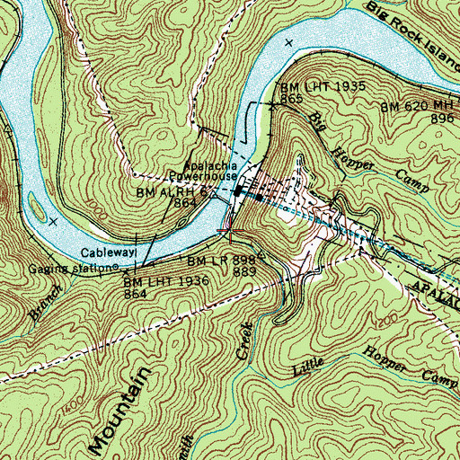 Topographic Map of Smith Creek, TN