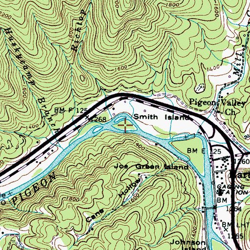 Topographic Map of Smith Island, TN