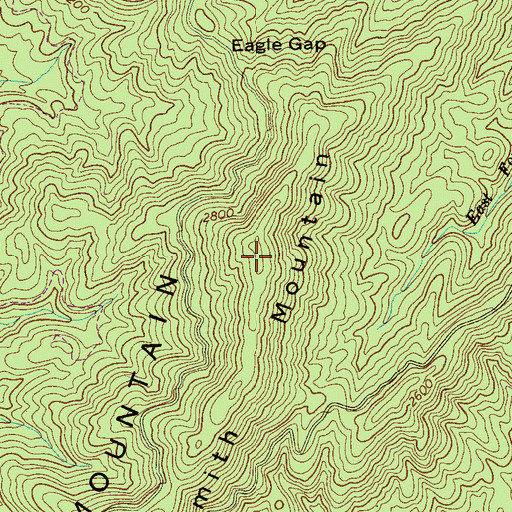 Topographic Map of Smith Mountain, TN