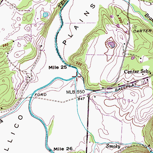 Topographic Map of Smoky Run, TN