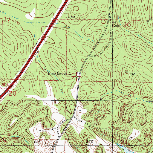 Topographic Map of Smith School (historical), AL