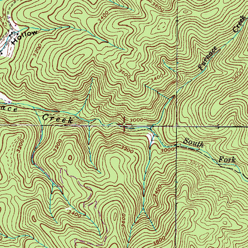 Topographic Map of South Fork Furnace Creek, TN