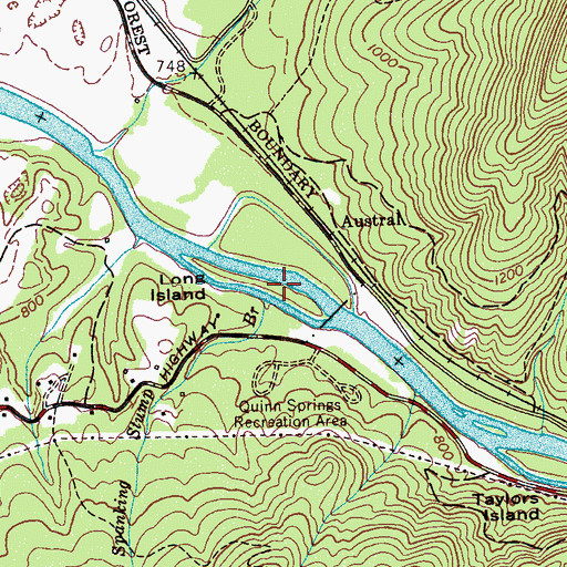 Topographic Map of Spanking Slump Branch, TN